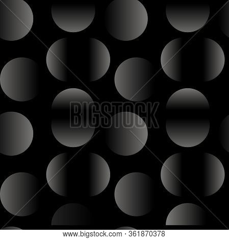 Seamless Black Abstract Pattern With Luxury Gradient Of Geometric Elements. Neutral Rich Background 