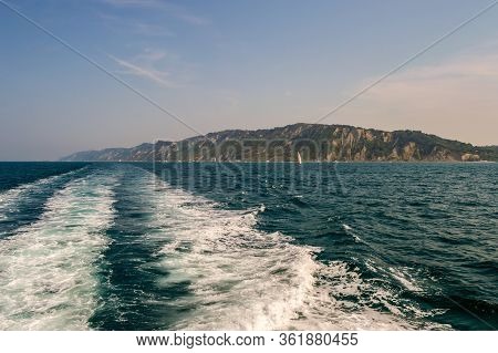 View Of The Cliffs Near Vallugola Between Gabicce Mare And Gabicce Monte. Pesaro And Urbino / Italy