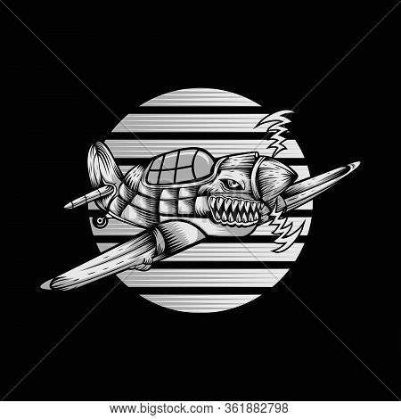 Shark Hurricane Ariplane Vector Illustration For Your Company Or Brand