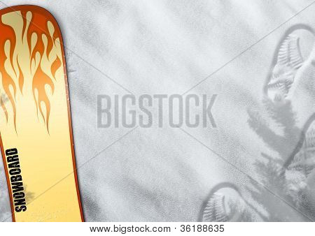 Snowboard ve sněhu