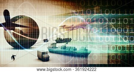 Supply Chain Management Industry Abstract Background Concept 3D Render