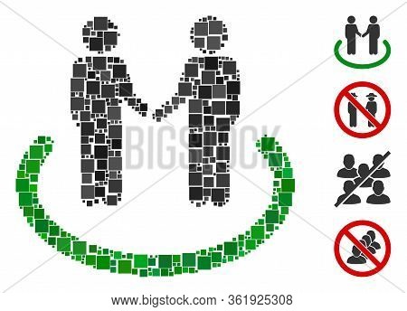 Collage Trustful Area Icon Organized From Square Items In Different Sizes And Color Hues. Vector Squ