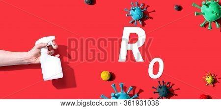 R Nought Theme With Sanitizing Spray And Viruses