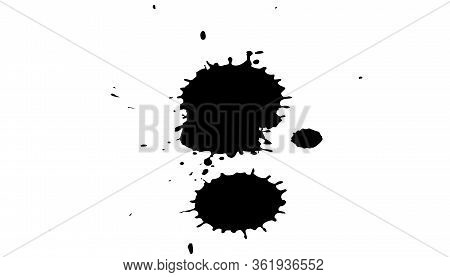 Black Ink Splashes. Royalty High-quality Free Best Stock Photo Image Of Black Blots And Ink Splashes
