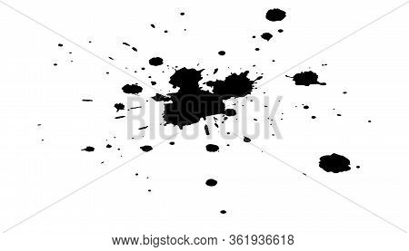 Black Ink Splashes. Royalty High-quality Free Best Stock Photo Image Of Black Blots And Ink Splashes