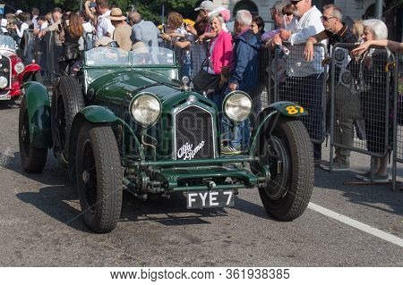 Brescia, Italy - May 19 2018: Alfa Romeo 8c 2300 Monza 1933 Is An Old Racing Car In Rally Mille Migl