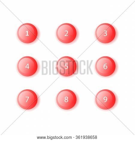 3d Bullet Point Vector Illustration Set - Isolated Bright Colorful Round Pointers With Numbers From 