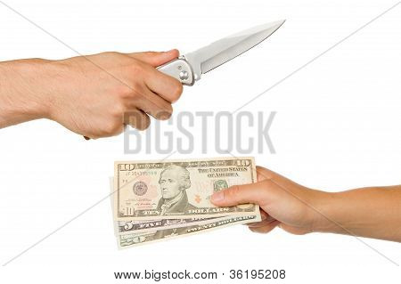 Man With Knife Threatening A Woman