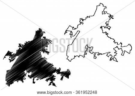 Brescia City (italian Republic, Italy, Lombardy) Map Vector Illustration, Scribble Sketch City Of Br