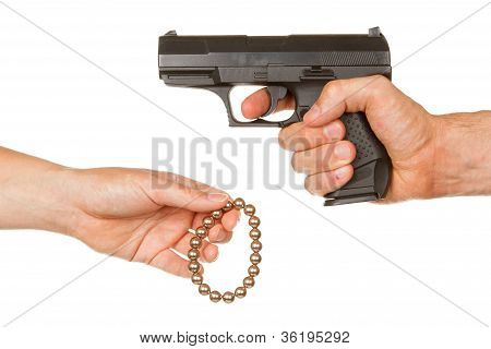 Man With Knife Threatening A Woman