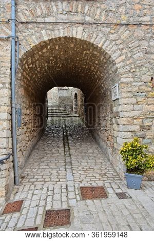 A Small Road Between The Old Houses Of Buonalbergo, A Village In The Province Of Benevento