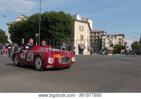 Brescia, Italy - May 19 2018: Fiat Siata 750 Sport Fenocchio 1948 Is An Old Racing Car In Rally Mill