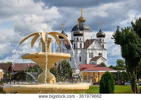 White Stone Orthodox Church In The Town Of Smorgon.