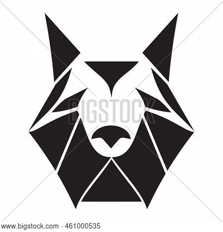 Abstract Wolf Geometric Logo - Low Poly Wolf - Polygonal Wolf Illustrations - Black And White Wolf H
