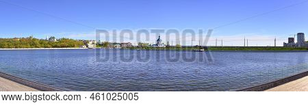 Cheboksary, Russia, 13.05.2022. The Capital Of The Chuvash Republic. Panorama Of The Bay On The Volg