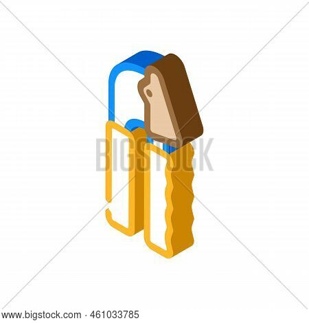 Garlic Press Kitchen Isometric Icon Vector. Garlic Press Kitchen Sign. Isolated Symbol Illustration