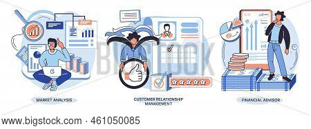 Market Statistics Analysis, Financial Advisor, Customer Relationship Management Business Themes Meta