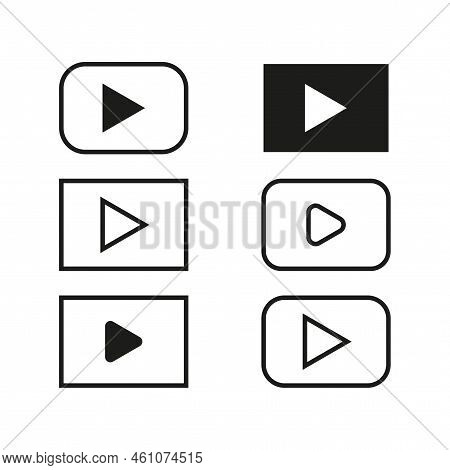 Play Icon. Player Concept Button. Music Symbol Vector. Vector Illustration. Stock Image.