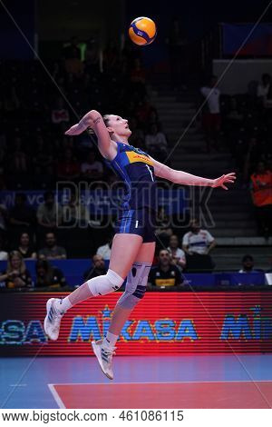 Ankara, Turkiye - June 03, 2022: Lubian Marina Serves During Netherlands Vs Italy Vnl Pool Match In 