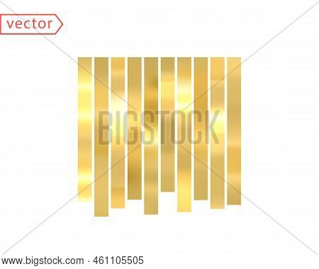 Gold Foil Holographic Tinsel Line Set. Traditional Decoration For Christmas, New Year, Birthdays And