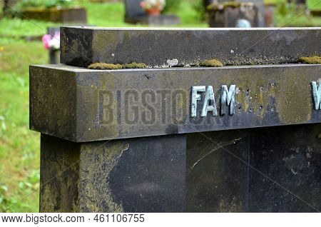 Renovation Of Damaged, Broken And Stolen Tombstones. Pre-war Runic Letters With The Names Of The Dea