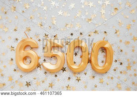 6500 Six Thousand Five Hundred Followers Card. Template For Social Networks, Blogs. Festive Backgrou
