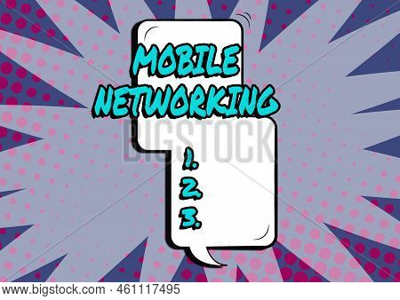 Conceptual Caption Mobile Networkingcommunication Network Where The Last Link Is Wireless. Concept M