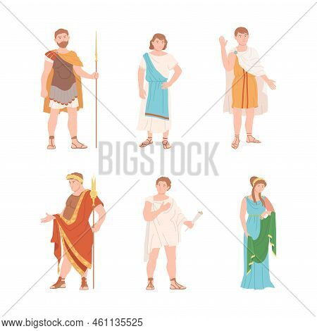 Roman People Characters As Cultural Ethnicity From Classical Antiquity Vector Set