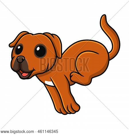 Vector Illustration Of Cute Tosa Inu Cartoon Running