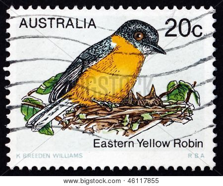 Postage Stamp Australia 1979 Eastern Yellow Robin, Bird