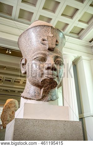 London, Uk - August 19, 2022: Egyptian Exhibits Inside The Famous British Muesum In London.