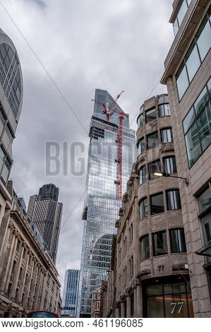 London, Uk - August 21, 2022:     The Famous Office Building - The Cheesegrater (leadenhall Building