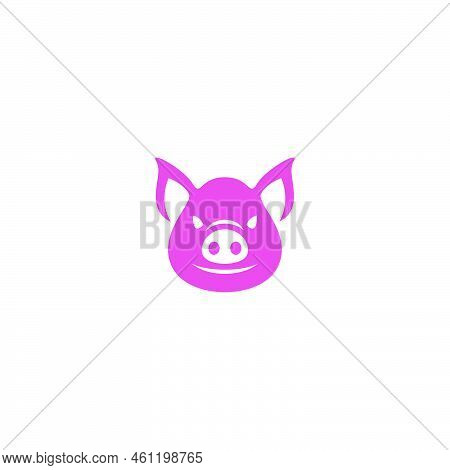 Pig Icon Logo Design Illustration