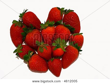 Hart symbool gemaakt van aardbei
