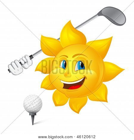 Blue-eyed Sun Is Playing Golf