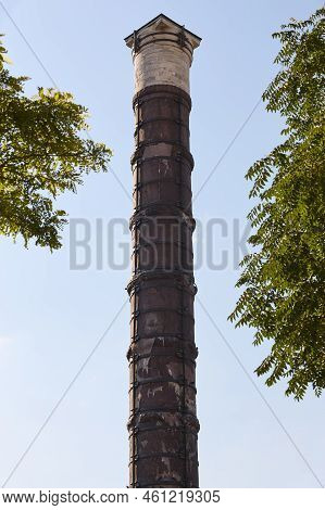 Constantine Column In Istanbul City Center. Bizantine Empire. Turkey