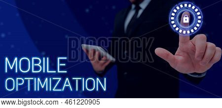 Inspiration Showing Sign Mobile Optimization. Business Approach Site Content Reformatted For Handhel