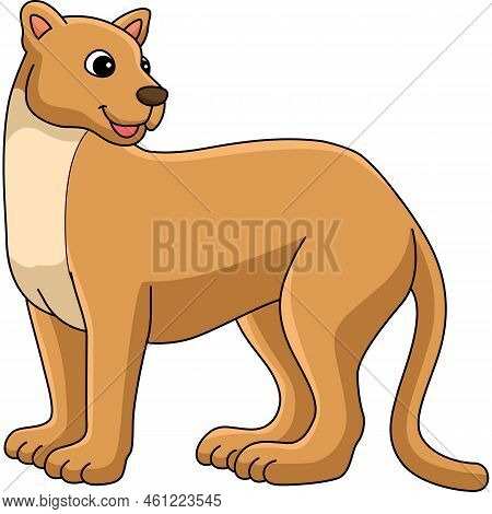 This Cartoon Clipart Shows A Puma Animal Illustration