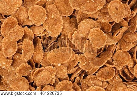 Durum Wheat Flakes, Quick Breakfast, Top View, Close-up.
