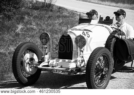 Lancia Lamba V Serie Casaro 1925 On An Old Racing Car In Rally Mille Miglia 2022 The Famous Italian
