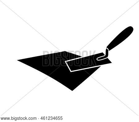 Tiler Tool, Construction Trowel, Tiler Work Equipment Logo Design. Tile Scraper, Outline Tiler Wall 