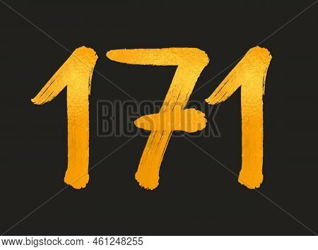 171 Number Logo Vector Illustration, 171 Years Anniversary Celebration Vector Template,  171th Birth