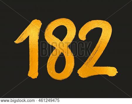 182 Number Logo Vector Illustration, 182 Years Anniversary Celebration Vector Template, 182th Birthd