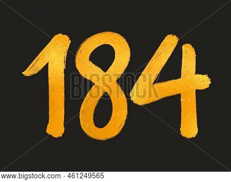 184 Number Logo Vector Illustration, 184 Years Anniversary Celebration Vector Template, 184th Birthd