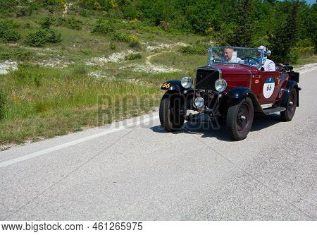 Fiat 514 S 1931 On An Old Racing Car In Rally Mille Miglia 2022 The Famous Italian Historical Race (