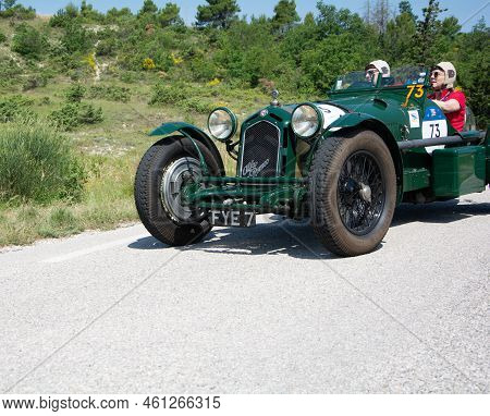 Alfa Romeo 8C 2300 Monza 1933 On An Old Racing Car In Rally Mille Miglia 2022 The Famous Italian His
