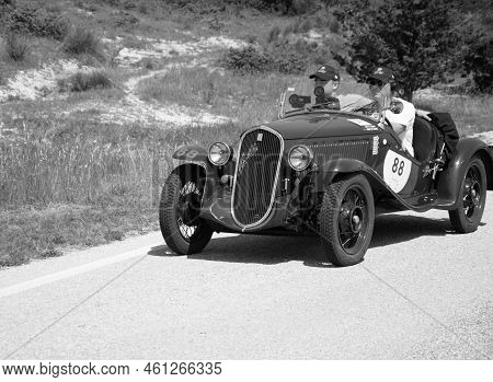 Fiat 508 S Balilla Coppa D Oro 1934 On An Old Racing Car In Rally Mille Miglia 2022 The Famous Itali
