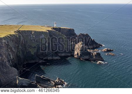 Aerial View Of The Lighthouse On The Island Of Arranmore In County Donegal, Ireland