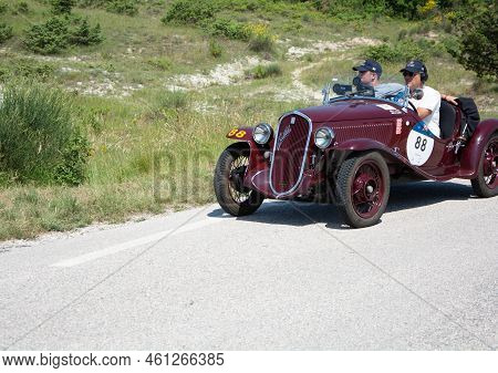 Fiat 508 S Balilla Coppa D Oro 1934 On An Old Racing Car In Rally Mille Miglia 2022 The Famous Itali