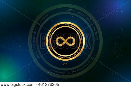 The Internet Computer Virtual Currency Logo. 3d Illustrations.